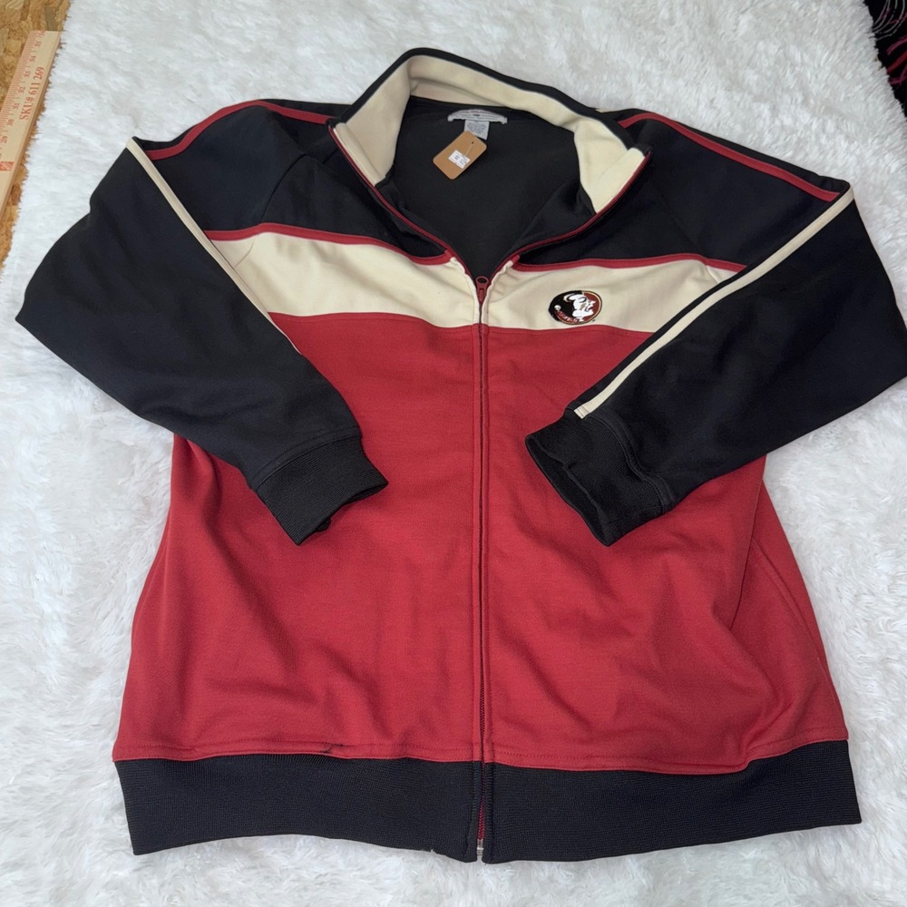 Boca Classics Mens XL Track Jacket‎ Full Zip FSU Seminoles Logo Florida State